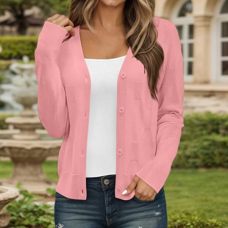 Button Up Cardigan Women Lightweight Crop Knit Cardigan Soft
