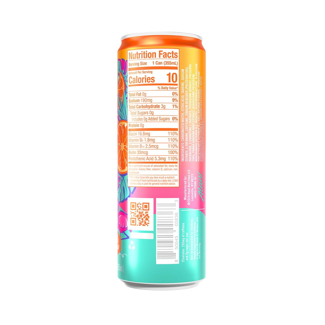 ORANGE KISS Sugar Free Energy Drinks | 12 Pack