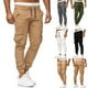 thumbnail image 5 of Minnieouse Pantalones de hombre Color sólido Multi-bolsillo Lavable Fácil de combinar Cintura media Oficina Viaje Pantalón largo Ropa Caqui M Type2 NO2, 5 of 6
