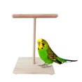 thumbnail image 4 of Wooden Parrot Perch T Stand Bird Training Paw Grinding Toys Pet Cockatiel Cage, 4 of 8