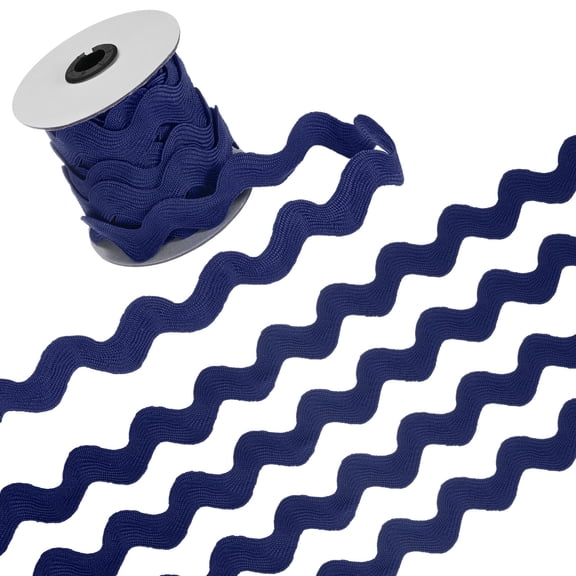 1-Roll Rick Rack Trim, 10 Yard 20mm / 0.8 Inch Wave Bending Fringe Trimming Ribbon [Dark Green]