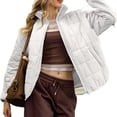 thumbnail image 3 of Women's Oversized Lightweight Down Coat Long Sleeve Zip Packable Short Puffer Jackets, 3 of 5