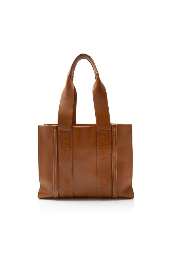 Pre-Owned Chloe Soft Leather Woody Medium Tote