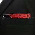 thumbnail image 4 of Red Paisley Silk Pocket Square Mens Hankies Hanky, 4 of 5