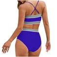 thumbnail image 4 of Dasayo Strapless Womens Swimsuit Retro Two Piece Underwear Push up High Cut Graphic Swim Suit Bathing Suit for Women L, 4 of 4