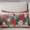 thumbnail image 3 of Red Christmas Throw Pillow Covers, Xmas Botanical Poinsettia Blue Balls Soft Breathable Pillow Cases with Invisible Zipper for Sleeping, Body Pillowcases for Couch Bed Sofa Chair 24x36 Inches, 3 of 6