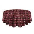 thumbnail image 5 of Red Christmas Plaid and Snowflake Pattern Round Tablecloth 60"x60",Wrinkle Wipeable Table Cloth for Kitchen Dining Room Picnic Patio Party, 5 of 6