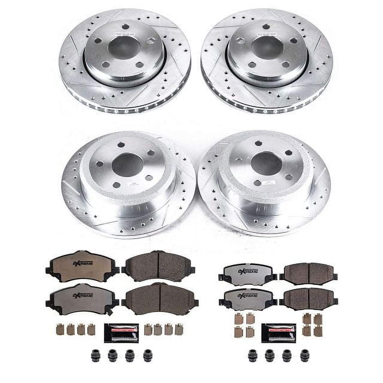 PowerStop Front and Rear Z36 Truck & Tow Carbon-Fiber Ceramic Brake Pad and Drilled and Slotted Rotor Kit Fits: JEEP Select Models K2798-36