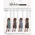 thumbnail image 4 of DOKOTOO Midi Dresses for Women Casual V Neck Striped Dresses Short Sleeve Side Slits Summer Dresses Loose Straight Tshirt Dresses Size S US4-6, 4 of 5