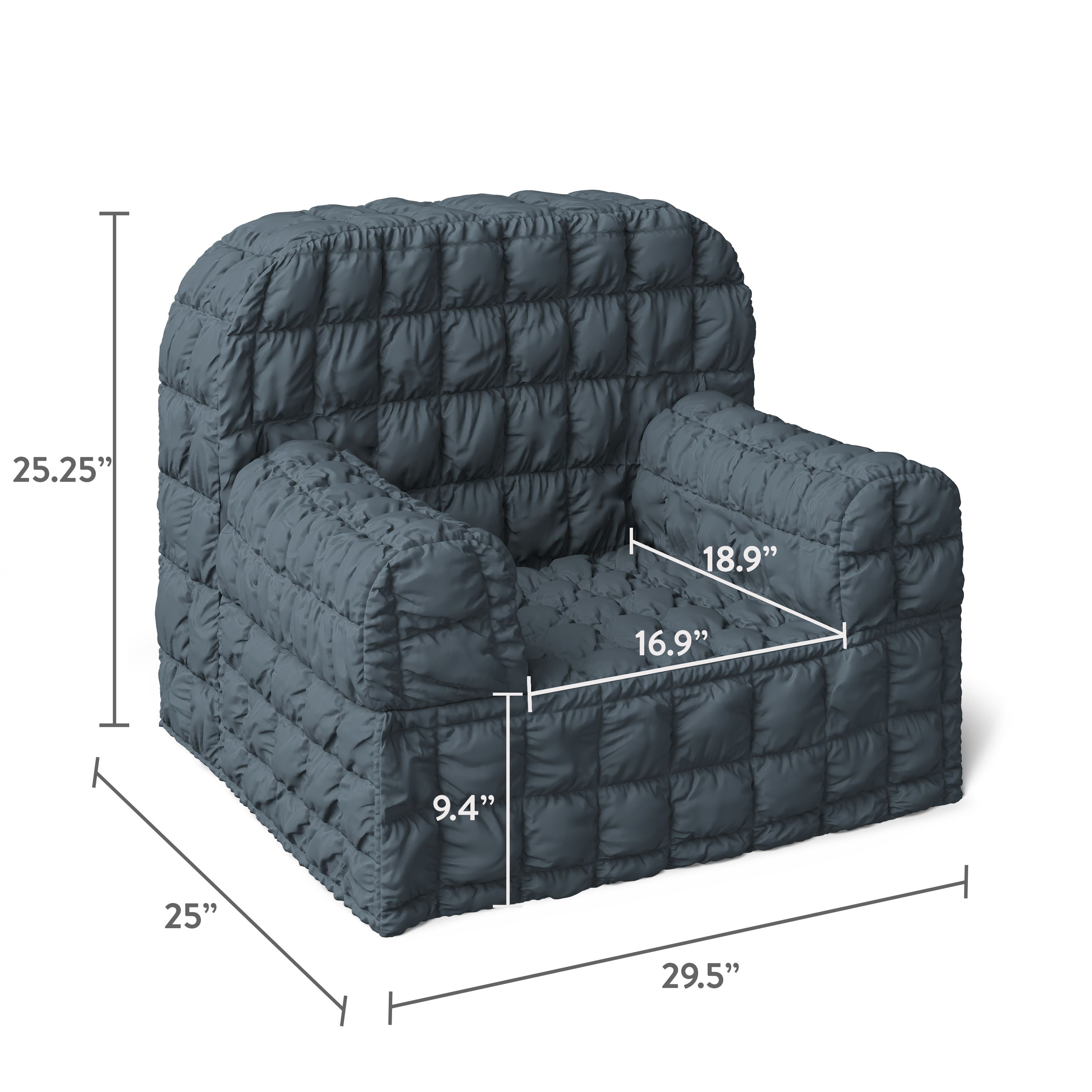 Mainstays Kids Compressed Puffy Chair, Blue