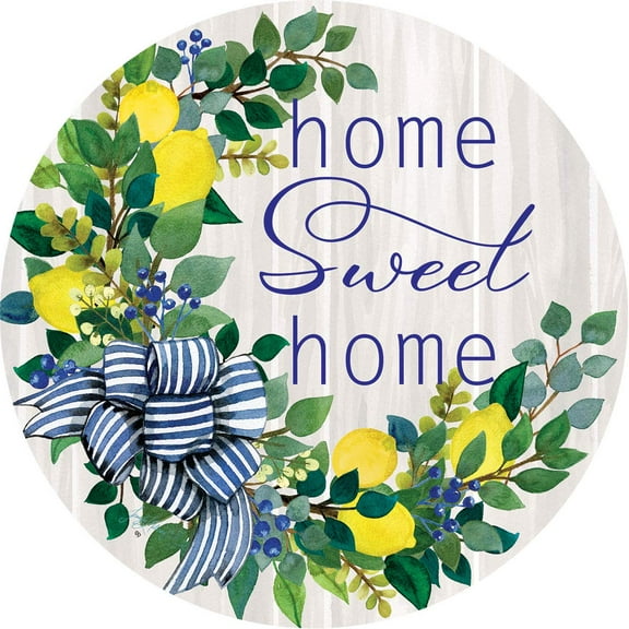 Custom Decor Lemon Wreath Home Sweet Home 12 Inch Diameter PVC Stepping Stone Garden/Patio Accessory