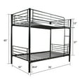 thumbnail image 6 of Twin over Twin Low Bunk Bed, Metal Bunk Bed Frame with Ladder and Safety Guardrails, Load-Bearing 330lb, Noise Free, 6 of 9