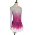 thumbnail image 3 of LIUHUO Custom High Elasticity Spandex Ice Skating Dresses for Women Girls Gradient Colors Black Purple Blue Pink Long Sleeves Diamond Embellishments, 3 of 6