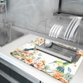 thumbnail image 5 of Hummingbird Flowers Dish Drying Mat 18x24 Inches,Watercolor Floral Butterflies Seasonal Absorbent Microfiber Drainer Rack Pads Protector for Countertop Coffee Bar, 5 of 6