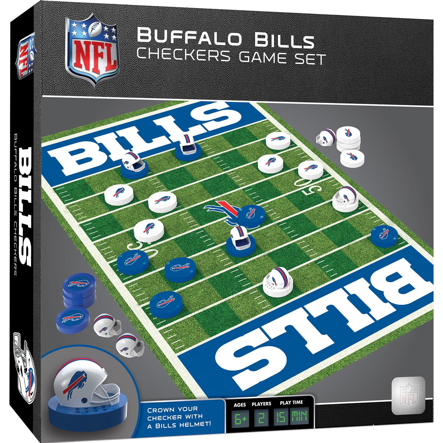 MasterPieces NFL Buffalo Bills Checkers Board Game for Kids and Families Ages 6+ Officially Licensed