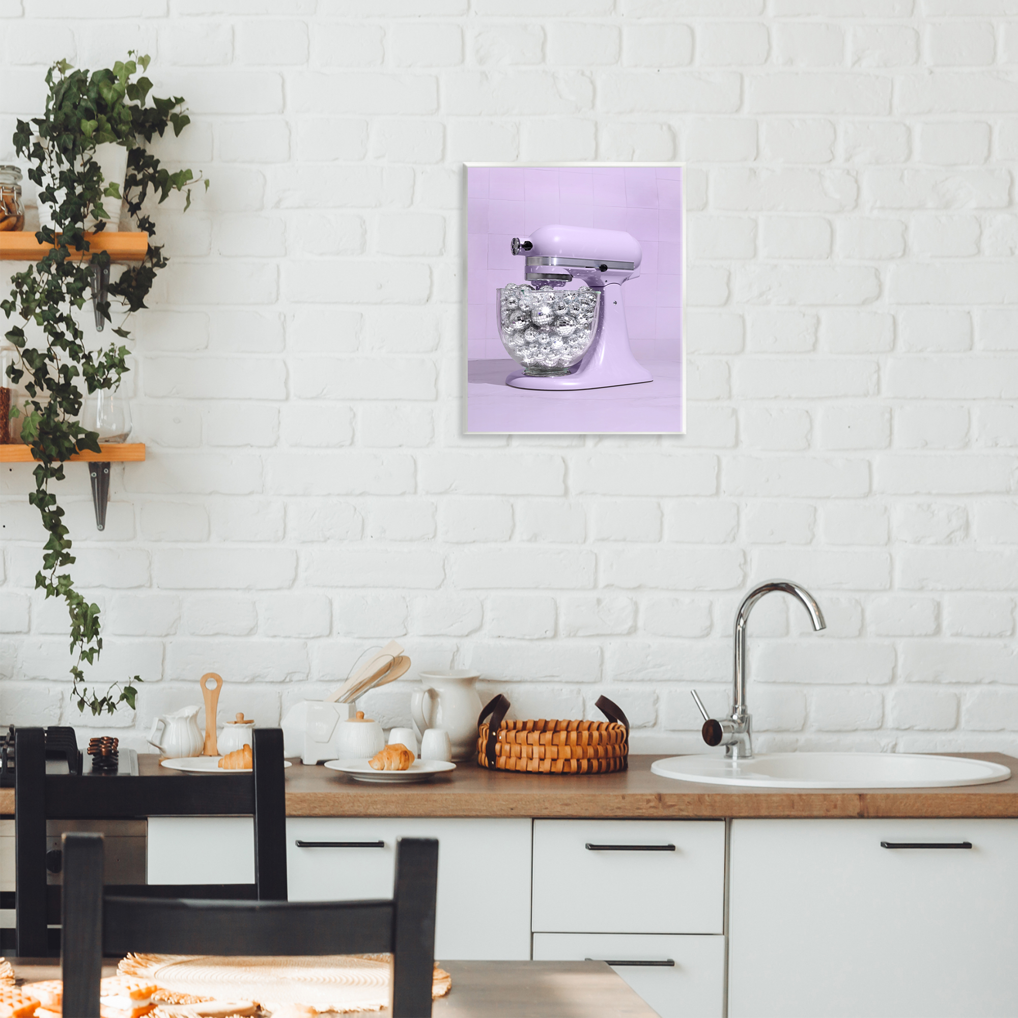 Stupell Industries Disco Kitchen Mixer over Purple Wall Plaque Art, design by LISH Creative