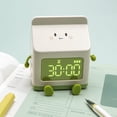 thumbnail image 4 of Riguas Alarm Clock Digital Clock Milk Box Shape Clock Children Wake Up Clock Rechargeable Countdown Legible Large Screen Multifunctional Bedroom Alarm Clock, 4 of 6