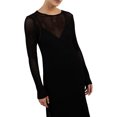 thumbnail image 4 of Faithtur Robe Longue à Manches Longues pour Femmes Robe de Soirée Transparente Découpée Tricotée pour Plage Club Mode Urbaine, 4 of 6