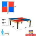 thumbnail image 2 of Time-2-Play 2-in-1 Montessori Kids Play Table, 35”W Red & Blue Square Activity Table with Trough for Toddlers Compatible with Lego Building Blocks [12”-17” Adjustable Legs], 2 of 6