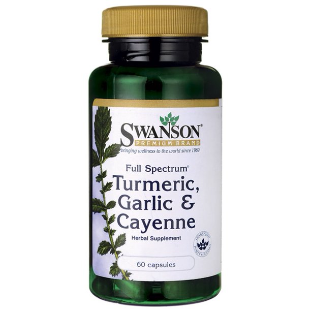 Swanson Full Spectrum Turmeric, Garlic and Cayenne 60 Capsules