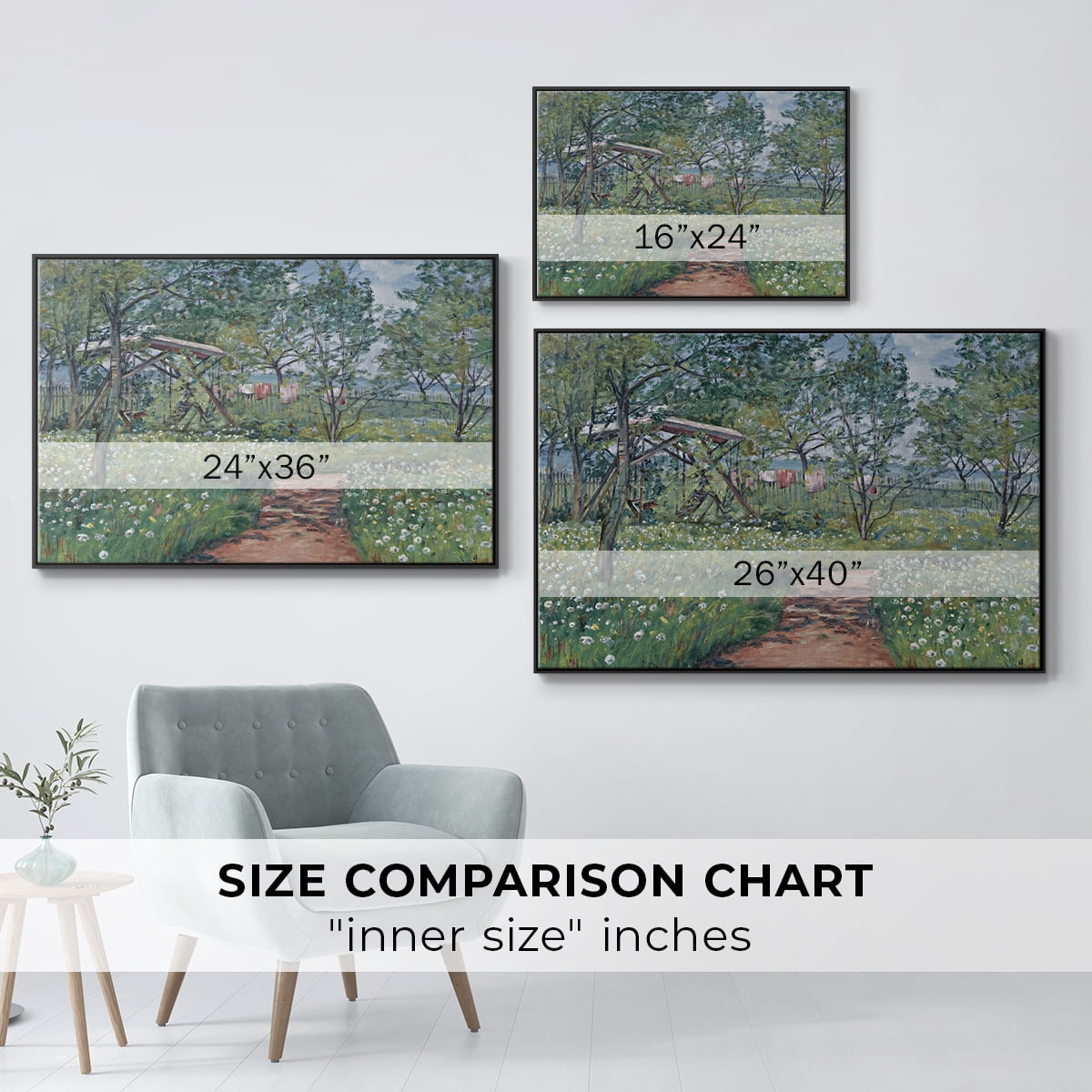Vintage Landscape-CCCLXXVI By Wexford Home Framed in Black Wood Gallery Wrapped Canvas 17 in. x 25 in.