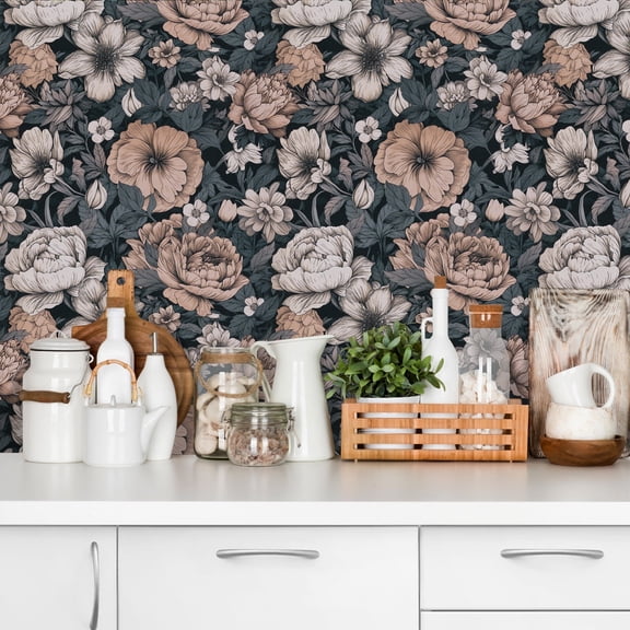 Abyssaly Peel And Stick Wallpaper Self-adhesive Removable Wallpaper Floral Wallpaper 17.7 in x 236 in Home Decor Wall Fabric And Furniture Renovation Suitable For Bedrooms Living Rooms And Bathrooms