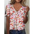 thumbnail image 2 of Camiseta HOTYD para mujer, estampado floral bohemio, cuello en V, 3XL, multicolor, 2 of 2