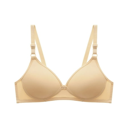 Bralette Bra Women Lightly Lined Bra Feature V-Neck Demi & Balconette Bra Style W-214 Hook and Eye Closure Training Bra for Girls Beige XXL