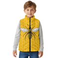 thumbnail image 5 of Xixirimido Bee Honeycomb Yellow Pattern Boys Girls Fleece Vest Sleeveless Stand-up Collar Jacket with Pockets Full-Zip Fall Winter Warm Outerwear for 2T, 5 of 7