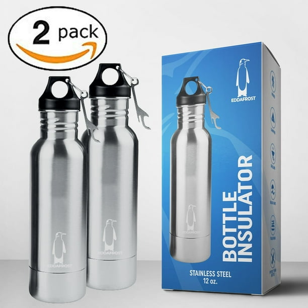 Bottle Insulator Beer Bottle Cooler 2 Pack 12 Oz Stainless Steel Universal Fits Most 12 Oz Beer Cider Soda Bottles Bottle Holder With Bottle Opener To To Keep Your Beer Colder