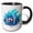 Black/White, variant on 3drose, Cute Blue Octopus, 15oz Two-tone Blue Mug