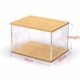 thumbnail image 3 of Vitrina de acrílico transparente con puerta, caja a prueba de polvo ensamblable para figuras de acción y modelos de automóviles, organizador de escritorio apilable, 3 of 5