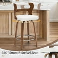 thumbnail image 6 of Dycanpo 26" Counter Height Bar Stools Set of 3, Swivel Counter Stools with Back for Kitchen Island, White, 6 of 10