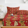 thumbnail image 6 of Twin Sze Fitted Sheet Set - Christmas 2 Piece Bedding Sets 16" Deep Pocket Fitted Sheet with 1 Pillowcase, Red Xmas Pine Tree Winter Snowflakes Brushed Microfiber Hotel Luxury Bed Sheets, 6 of 9