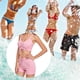thumbnail image 4 of Greeniant Traje de baño de mujer con cordón atado inalámbrico acolchado conjunto de deportes de baño vacaciones de verano poliéster Nylon traje de Traje de baño Rosa L Greeniant OD021111-03, 4 of 6