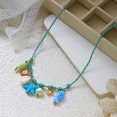 thumbnail image 4 of NICKSUN Dopamine Contrast Color Braided Rope Necklace, Gradient Glazed Fish Starfish Seashell Multi-Charm Choker, Bohemian Beach Vacation Statement Neck Jewelry, 4 of 6