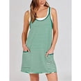 thumbnail image 2 of Women's Summer Striped Athletic Tennis Mini Dress Sleeveless Built-in Shorts Workout Vacation Sundress, 2 of 7