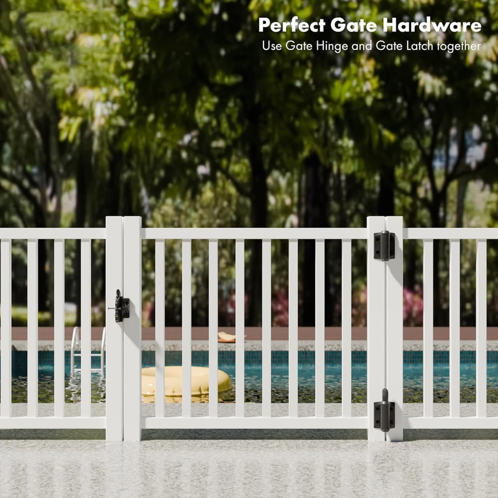 YIEMEEN 2Pcs Auto Closing Gate Hinge Hardware Heavy Duty Weatherproof Gate Hinges for Auto Closing Metal, Wood Gates Enduring