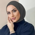 thumbnail image 3 of Pañuelo de muselina para mujer, chales de colores, pañuelo musulmán elástico para la cabeza, sombrero para el sol transpirable de verano, capucha cálida para invierno Jadeshay  A, 3 of 6