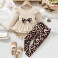 thumbnail image 2 of yboeqw 4T 5T 6T 7T Kids Toddler Girl Clothes 2Pcs Ribbed Ruffle Long‑Sleeve T-Shirt Top Legging Fall Cute Outfit Set,Size 3-4 Years, 2 of 9