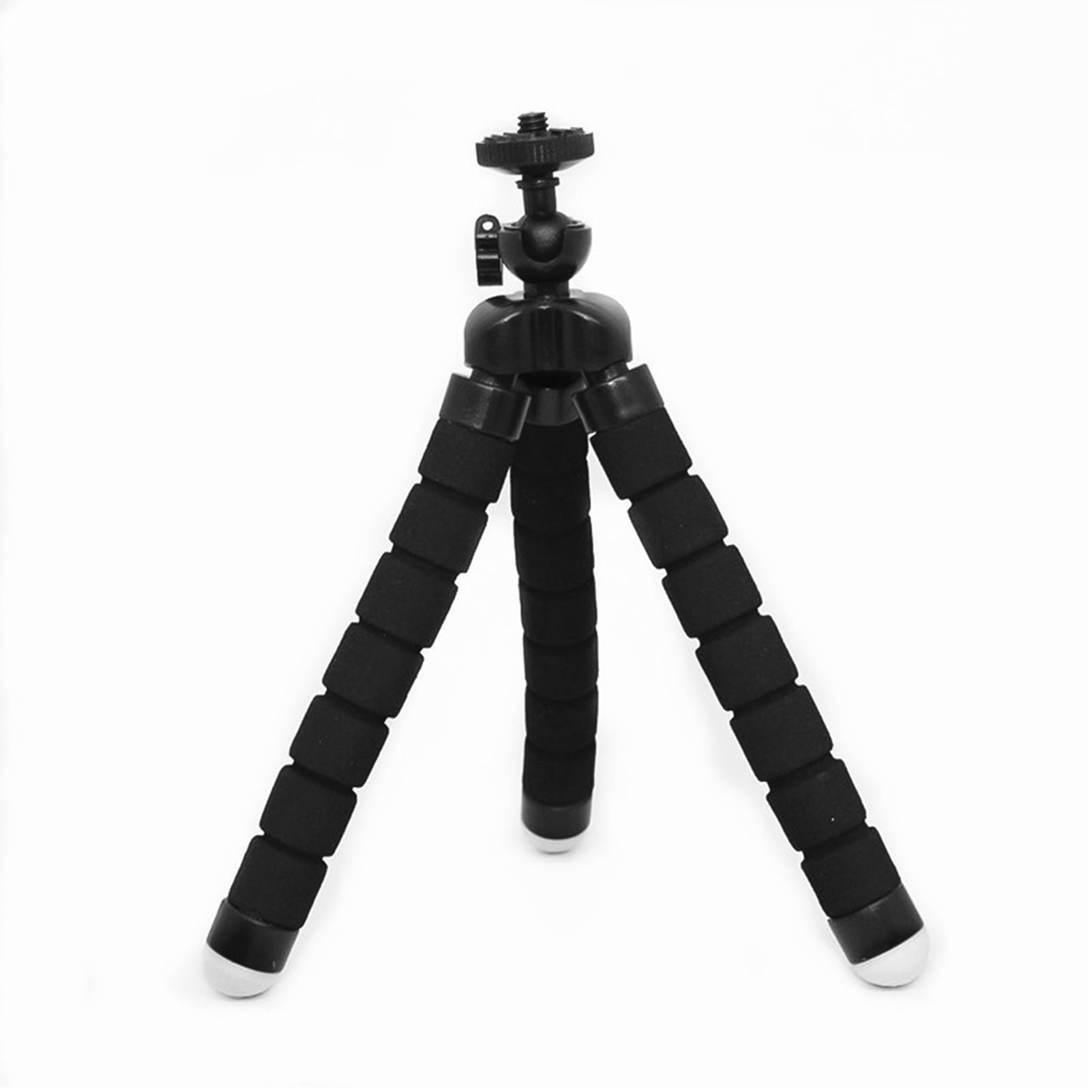 M Buder Portable Mini Octopus Tripod Stand with Phone Holder for Live Streaming Selfie, 7.48 inches / 19 cm, Black