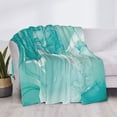 thumbnail image 3 of Honeii Teal Turquoise 1 print throw blanket, crafted from cozy cotton flannel, offers versatile home decor as a bedding suitable for all seasons.-40"x30", 3 of 6