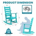 thumbnail image 6 of FURRYFECTION Outdoor Rocking Chair with High Ladder Back,HDPE Plastic Porch Rocker Chairs for Patio,Garden,Lawn,Balcony,Aqua, 6 of 9