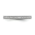 thumbnail image 3 of 14K White Gold Ring Band Eternity Diamond Round Polished 1 3CT Milgrain Edge , Size 7, 3 of 5