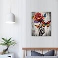 thumbnail image 3 of COMIO  Skull Wall Art Canvas Abstract Colorful Rose and butterfly Skeleton Skull Art Painting Modern Poster Print Artwork for Living Room Bedroom Office, 3 of 4