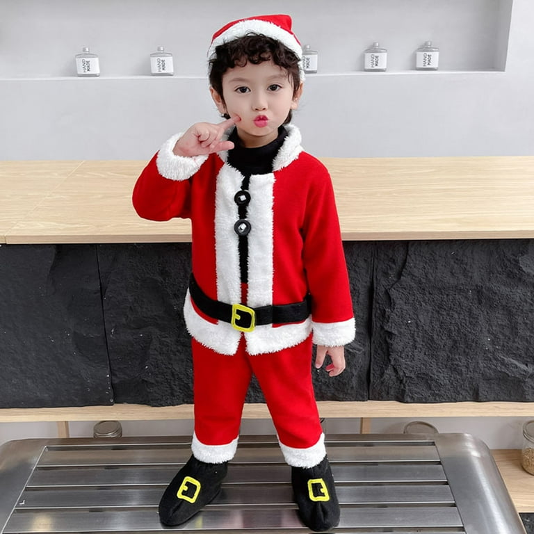 Newborn Christmas Outfit Set for Babies Long Sleeve Fleece Romper Santa Claus Baby Clothes Winter Toddler Clothes 3t Walmart