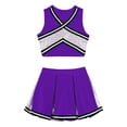 thumbnail image 5 of iiniim Kids Girls Sequined Cheerleading Uniform Tank Crop Top with Pleated Skirt Set Cheer Costume, 5 of 7
