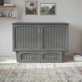 thumbnail image 6 of AFI Nantucket Full Solid Wood Murphy Bed Chest with Mattress, Drawer & Charger in Gray, 6 of 22