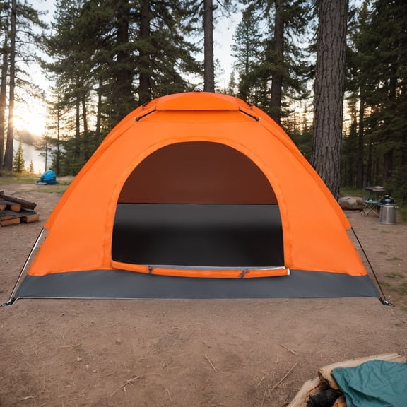 1-Person Waterproof Camping Dome Tent Outdoor Hiking Orange