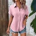 thumbnail image 2 of Women's Button Down Shirts Long Sleeve Lapel Collared Solid Color Tops Dressy Casual Business Blouses 2025, 2 of 4